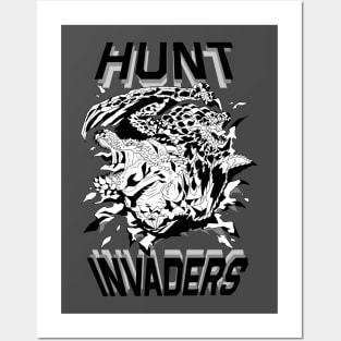 Hunt Invaders (BW) Posters and Art